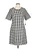 Tahari by ASL 100% Polyester Houndstooth Gray Casual Dress Size 12 - photo 1