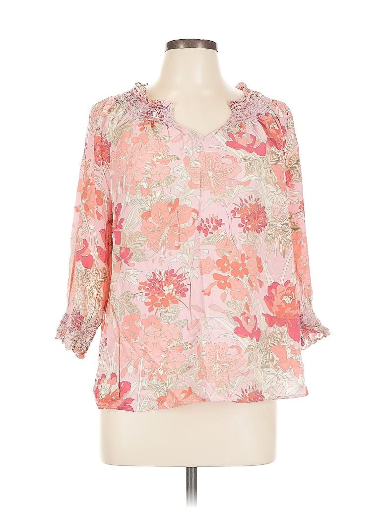 Pre-owned Talbots 3/4 Sleeve Blouse In Pink