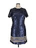 Gigi Hadid X Tommy Hilfiger 100% Polyester Metallic Silver Blue Cocktail Dress Size XL - photo 1