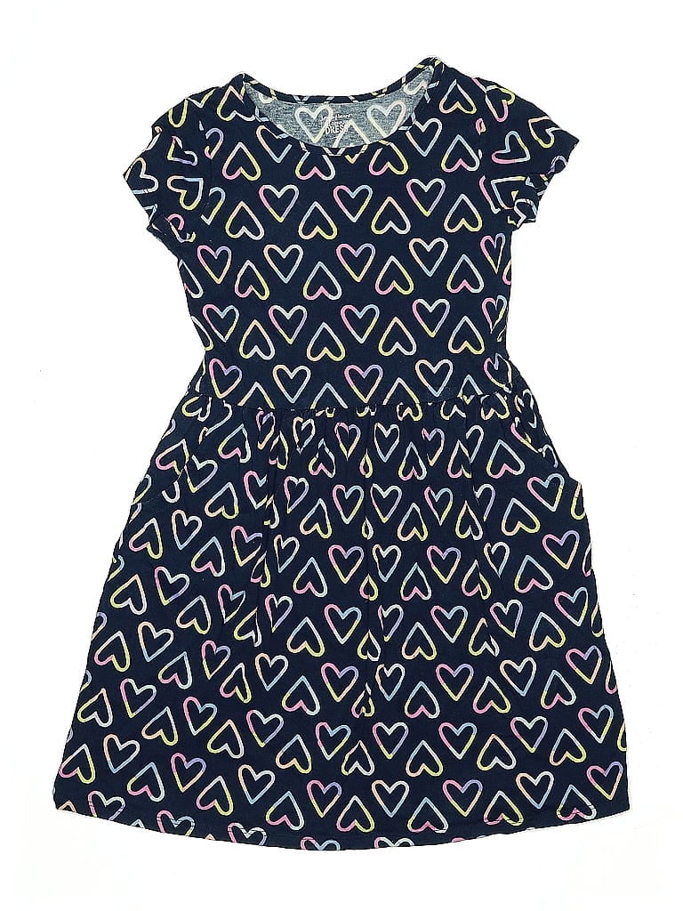 Jumping Beans 100% Cotton Hearts Blue Dress Size 7 - photo 1