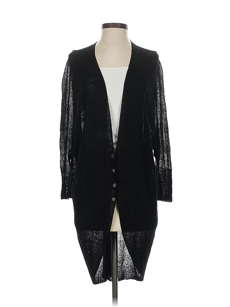 Pre-owned Eileen Fisher Cardigan Sweater In Black