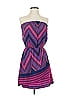 Express 100% Polyester Chevron-herringbone Purple Casual Dress Size 2 - photo 1
