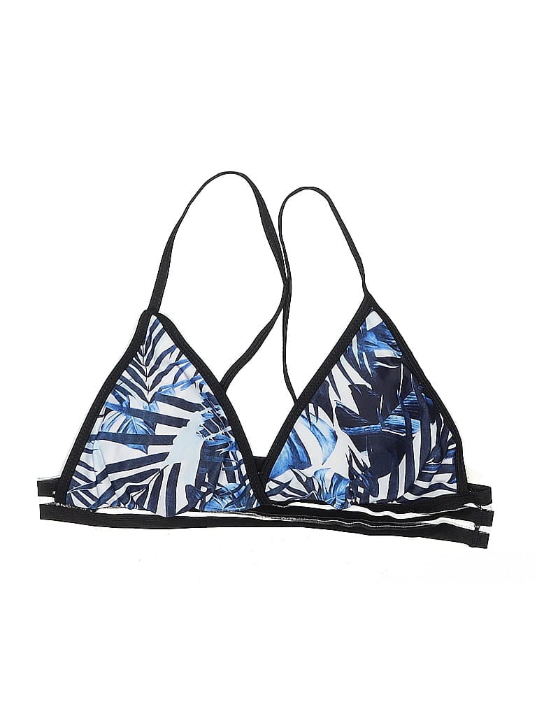 Pre-owned Unbranded Swimsuit Top Blue Print Pattern Swimwear