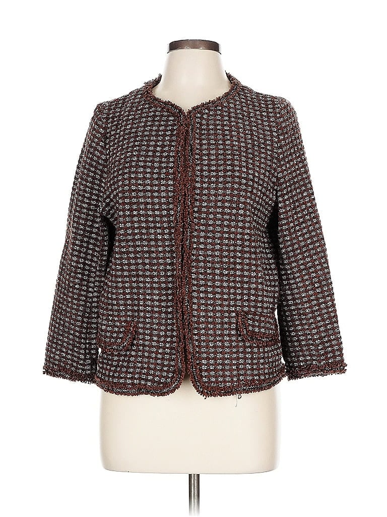 Pre-owned Max Studio Cardigan Sweater In Brown