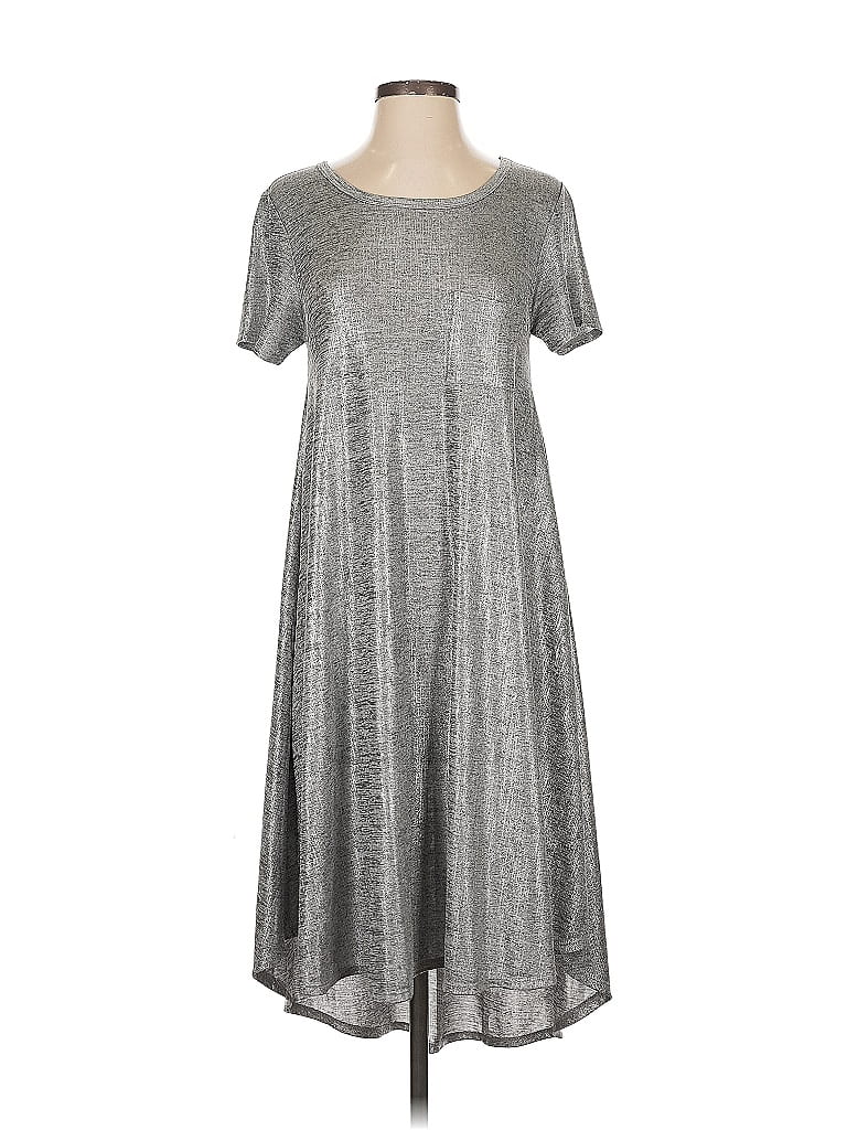 Pre-owned Lularoe Casual Dress In Silver