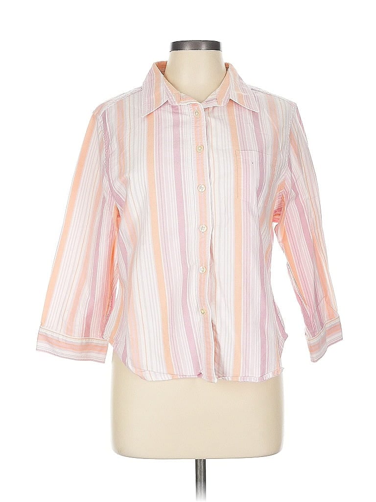 Pre-owned L.l.bean 3/4 Sleeve Button Down Shirt In Pink