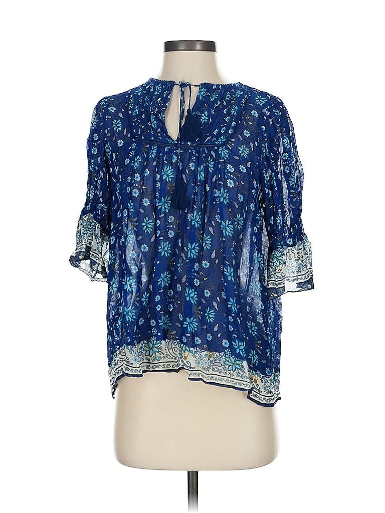 Sea New York 100% Viscose Blue Short Sleeve Blouse Size XS - photo 1
