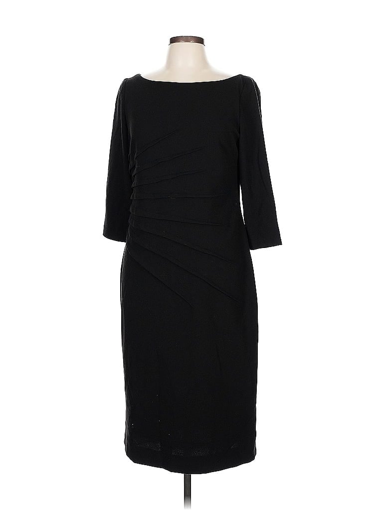 David Meister Solid Black Cocktail Dress Size 12 - photo 1