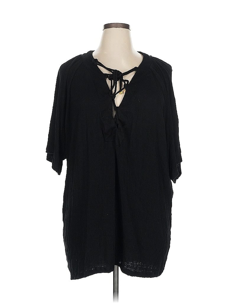 24TH & OCEAN Pre-owned Short Sleeve Blouse In Black