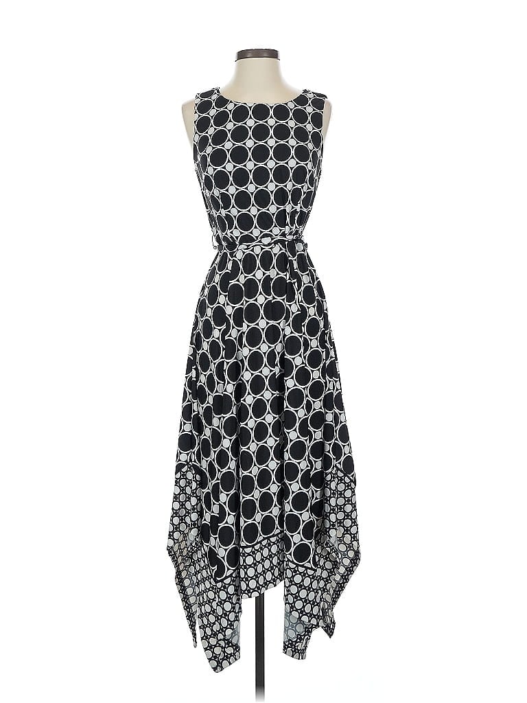 Roz & Ali Houndstooth Black Casual Dress Size 4 - photo 1