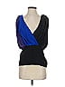 Black Halo 100% Silk Blue Black Sleeveless Silk Top Size XS - photo 1