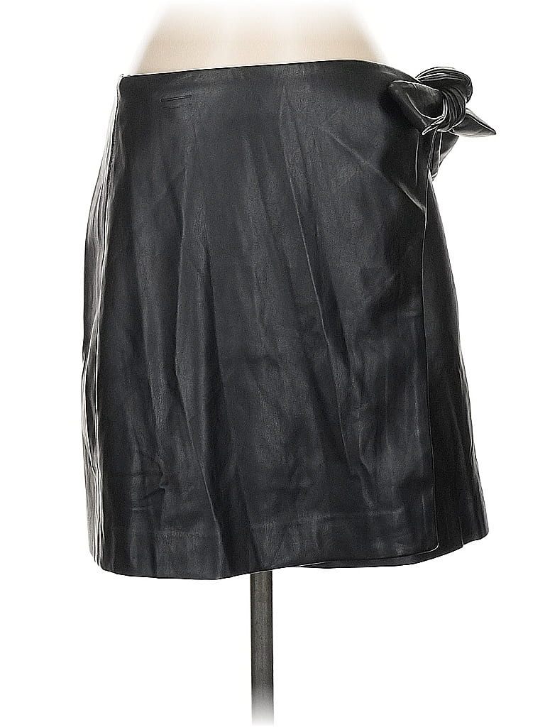 Pre-owned Mng Faux Leather Skirt In Black