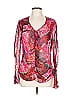 Escada 100% Silk Pink Long Sleeve Silk Top Size EU 42 / US 12 - photo 1