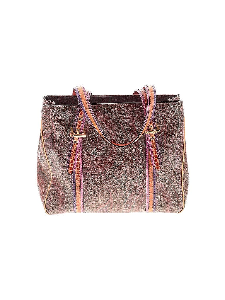 ETRO 100% Leather Paisley Brown Leather Shoulder Bag One size - photo 1