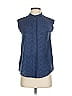 Veronica Beard Blue Sleeveless Button-Down Shirt Size 1 - photo 1