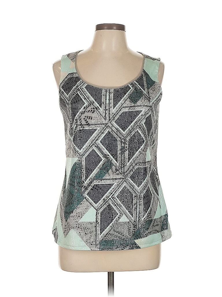 Pre-owned Coldwater Creek Tank Top Green Halter Neckline Tops