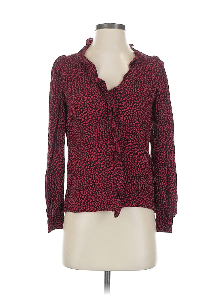 Pre-owned Rolla's Long Sleeve Blouse In Red