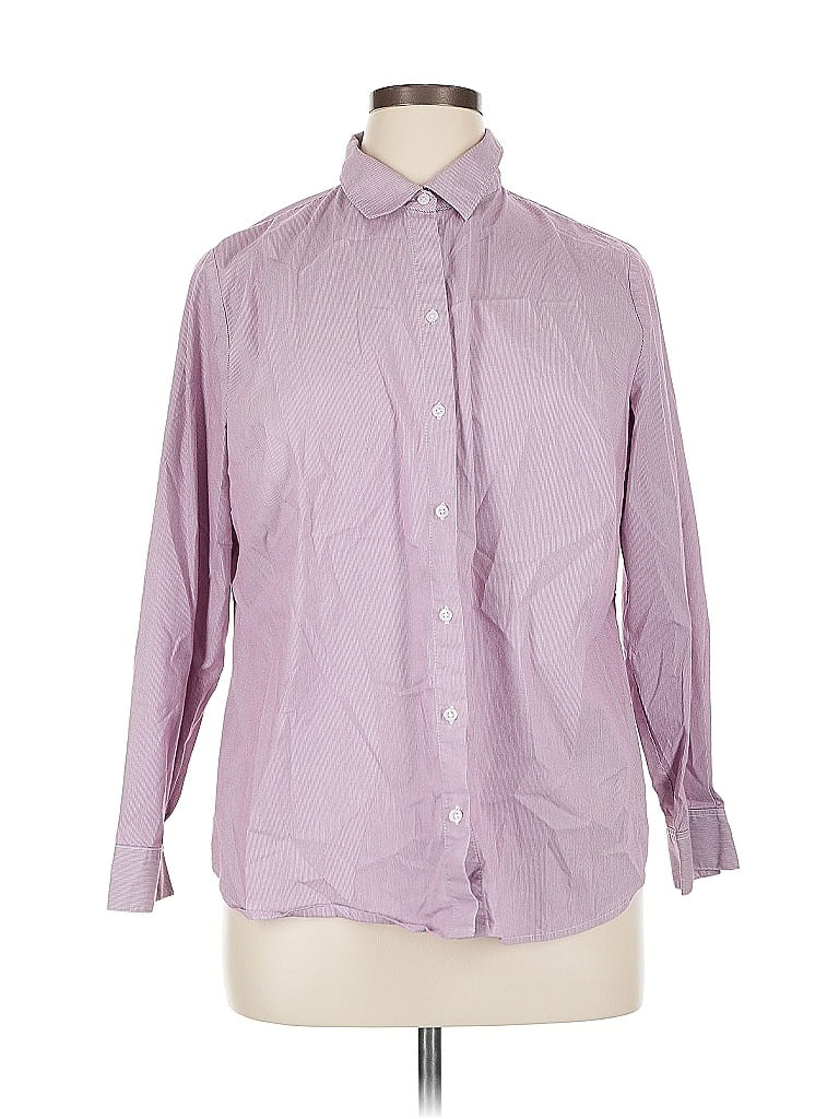 Pre-owned Apt. 9 Long Sleeve Button Down Shirt In Purple
