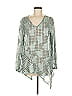 LOGO by Lori Goldstein 100% Polyester Green 3/4 Sleeve Blouse Size M - photo 1