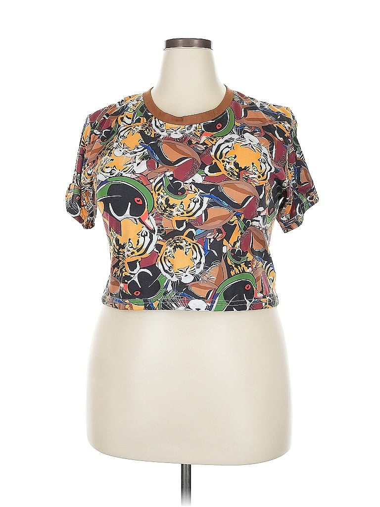 Pol 100% Polyester Brown Short Sleeve T-Shirt Size 2X - photo 1