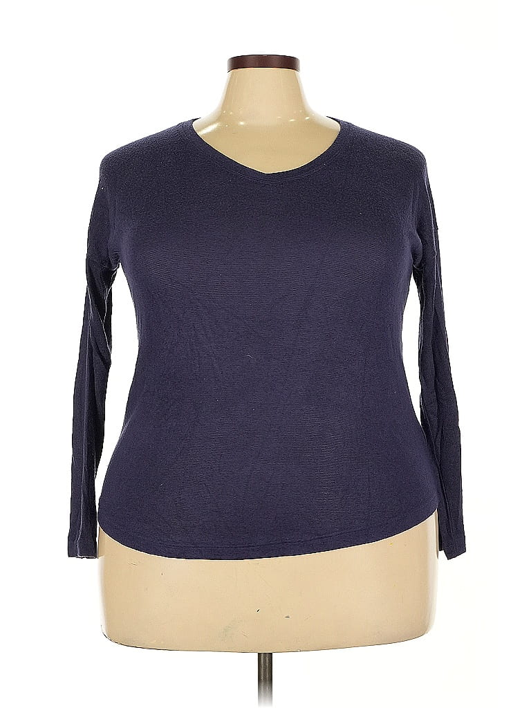 Pre-owned Well Worn 3/4 Sleeve T-shirt In Blue