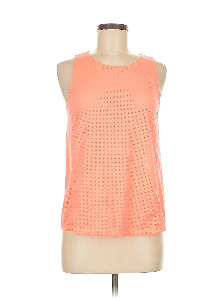 Pre-owned Oiselle Tank Top Orange Halter Neckline Tops