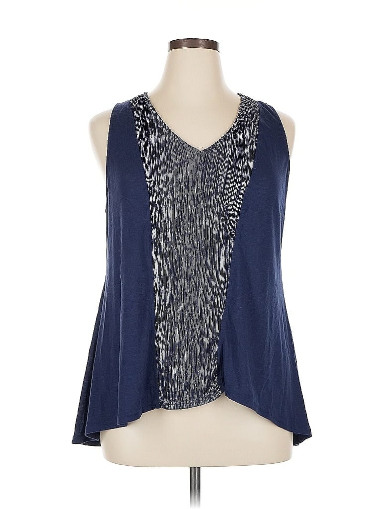Porridge Color Block Blue Sleeveless Blouse Size XL - photo 1