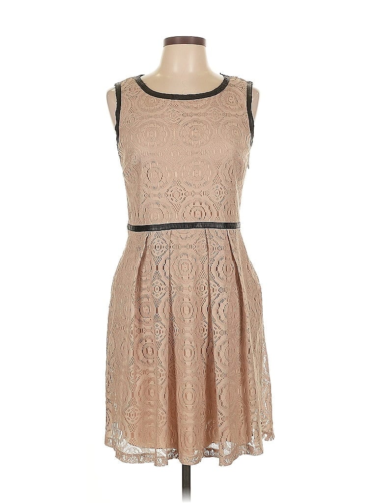 En Focus Studio 100% Polyester Tan Cocktail Dress Size 10 - photo 1