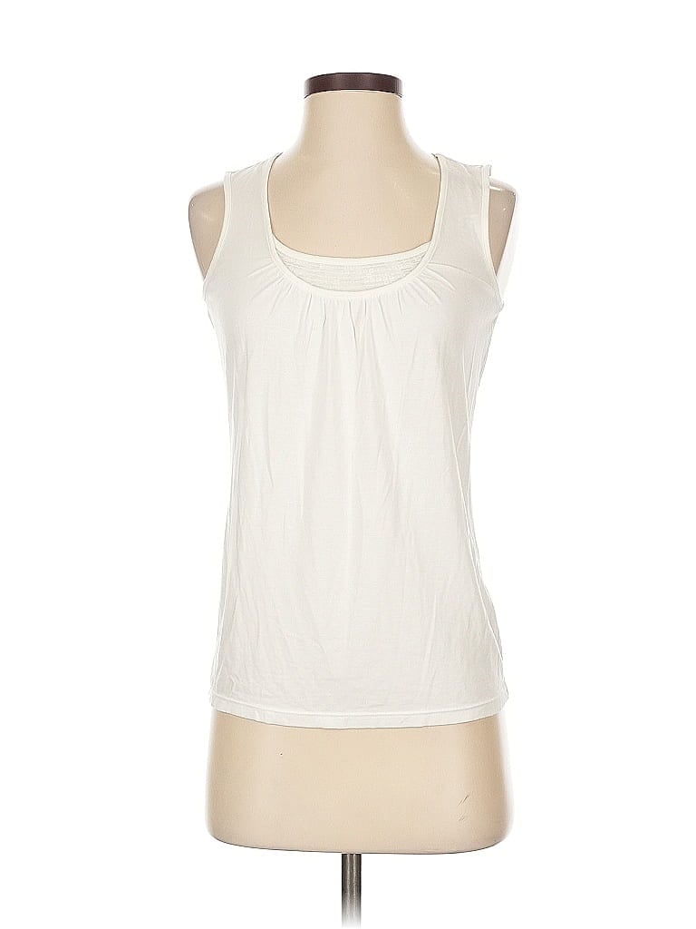 Pre-owned Ann Taylor Sleeveless Top Ivory Halter Neckline Tops In White