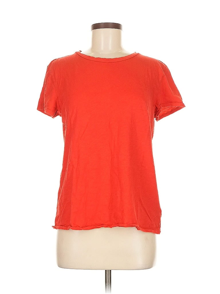 Pre-owned 7 For All Mankind Short Sleeve T-shirt In Orange
