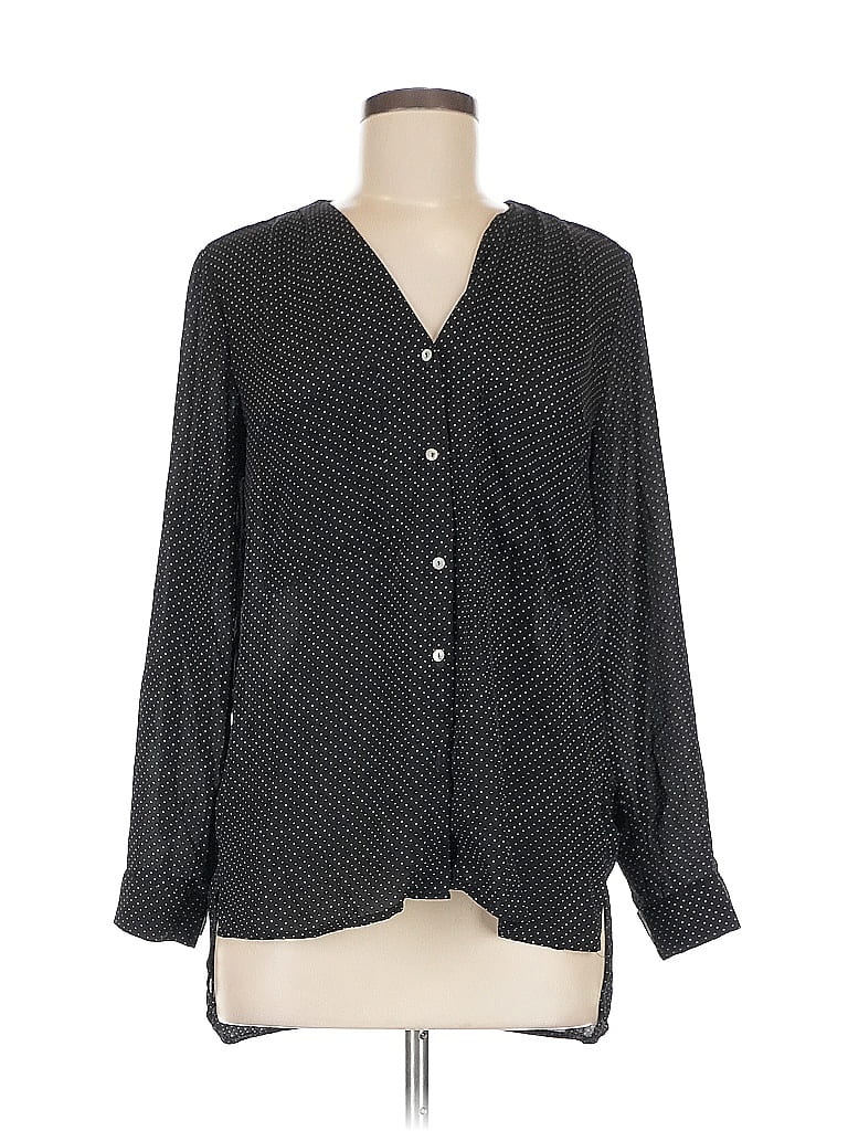 Pre-owned H&m Long Sleeve Blouse In Black
