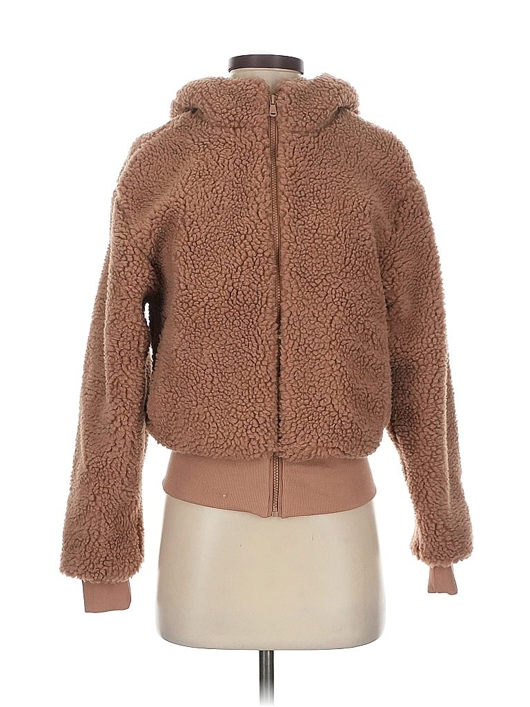 Pre-owned Fabletics Faux Fur Jacket In Brown