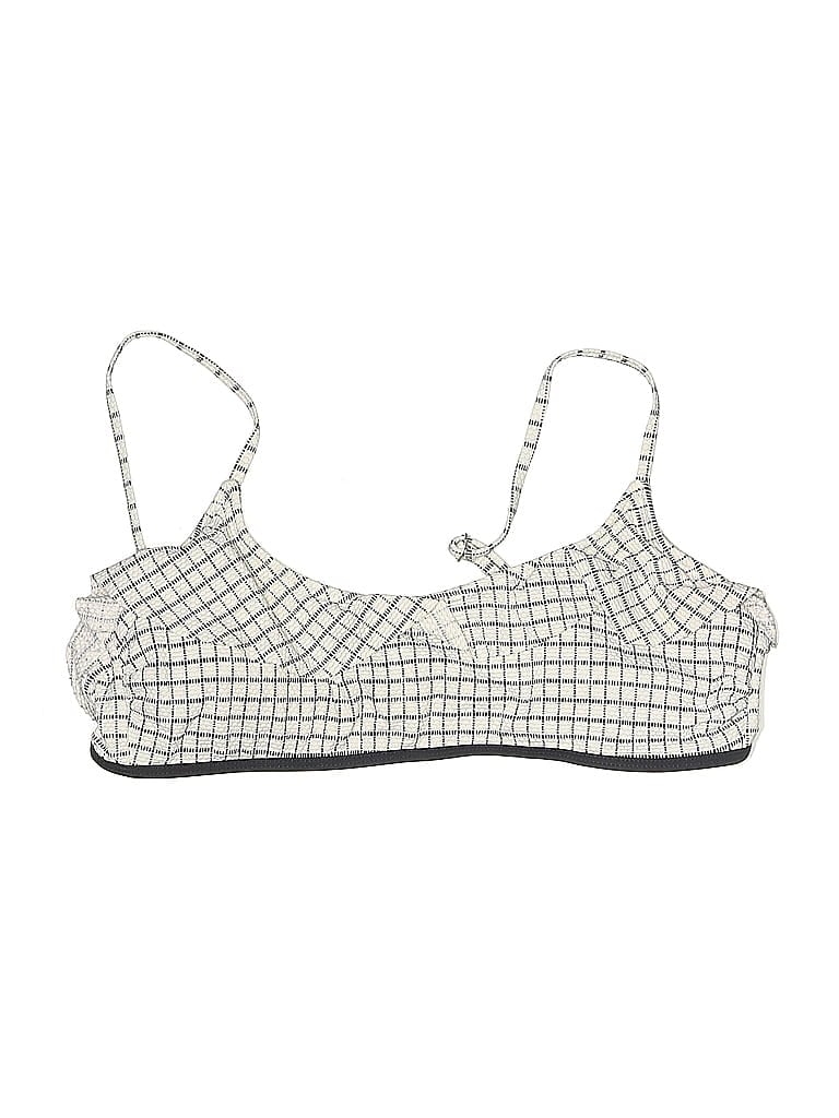 Pre-owned No Boundaries Swimsuit Top Ivory Tweed Pattern Swimwear In White