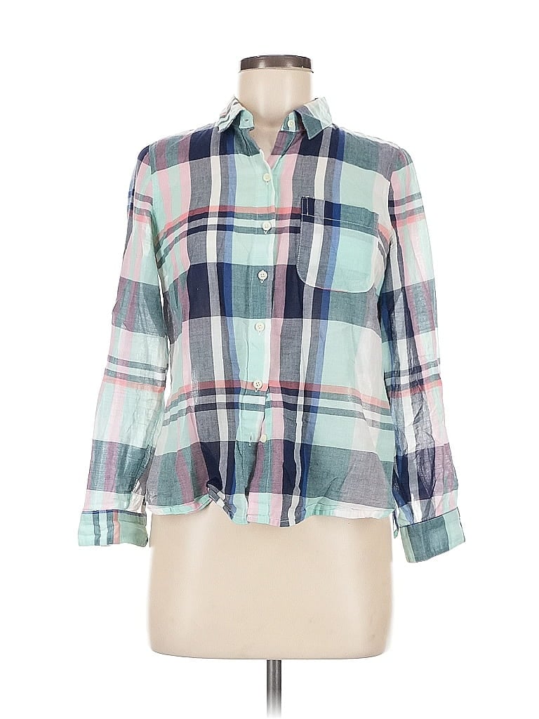 Pre-owned Old Navy Long Sleeve Button Down Shirt In Blue