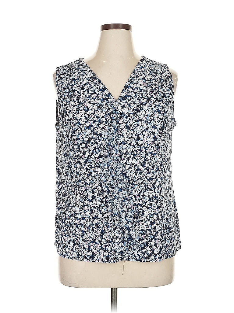 Pre-owned Roz & Ali Sleeveless Blouse In Blue