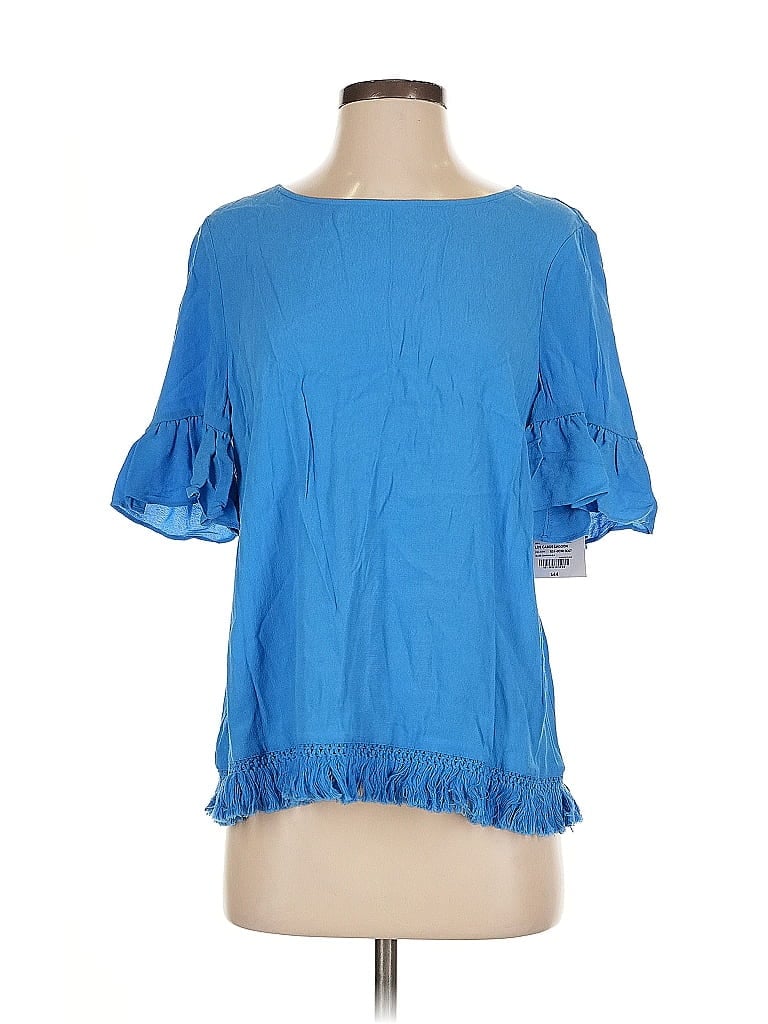 LIZ CLAIBORNE Pre-owned Short Sleeve Blouse In Blue