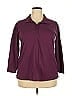 Roaman's 100% Cotton Burgundy Long Sleeve Polo Size 18 - photo 1