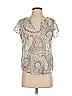 Joie 100% Silk Paisley Silver Short Sleeve Silk Top Size XS - photo 1