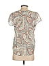 Joie 100% Silk Paisley Silver Short Sleeve Silk Top Size XS - photo 2