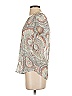 Joie 100% Silk Paisley Silver Short Sleeve Silk Top Size XS - photo 5