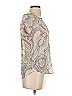 Joie 100% Silk Paisley Silver Short Sleeve Silk Top Size XS - photo 4