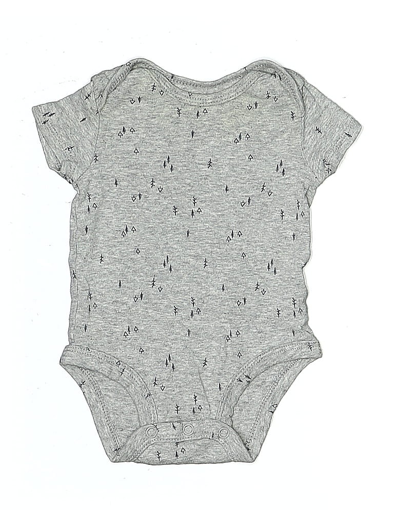 CARTER'S Pre-owned Babies' Short Sleeve Onesie In Gray