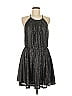 Jay Godfrey 100% Polyester Metallic Silver Black Cocktail Dress Size 8 - photo 1