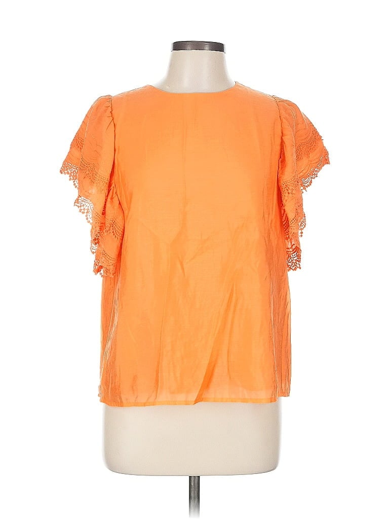 Endless Rose Orange Short Sleeve Blouse Size L - photo 1