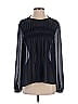 Endless Rose Blue Black Long Sleeve Blouse Size S - photo 1