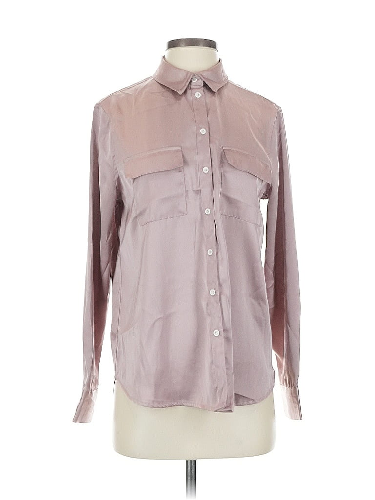 Pre-owned Saks Fifth Avenue Long Sleeve Blouse In Brown