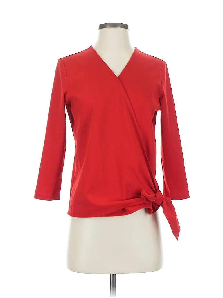 Pre-owned Ann Taylor 3/4 Sleeve Blouse In Red