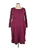 Woman Within Solid Burgundy Casual Dress Size 18 - 20 - photo 1