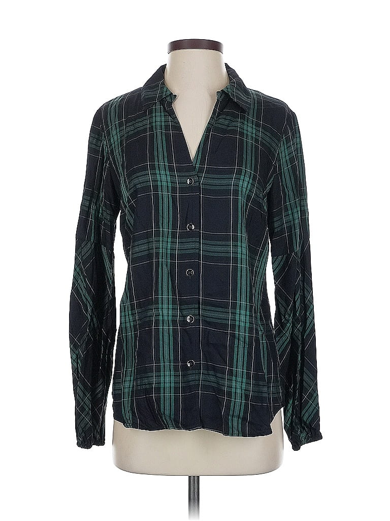 Pre-owned Cabi Long Sleeve Button Down Shirt In Green