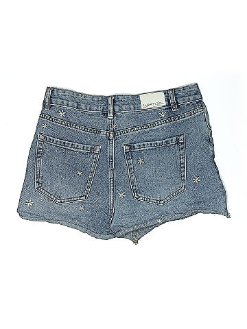 Khaki + Blue Denim Shorts (view 2)